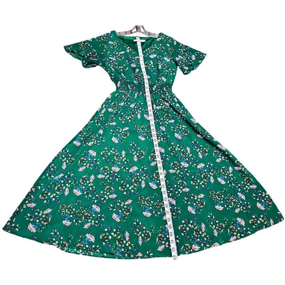 Gardenwed Women's Floral Dress M Green 100% Polyester - Picture 8 of 8